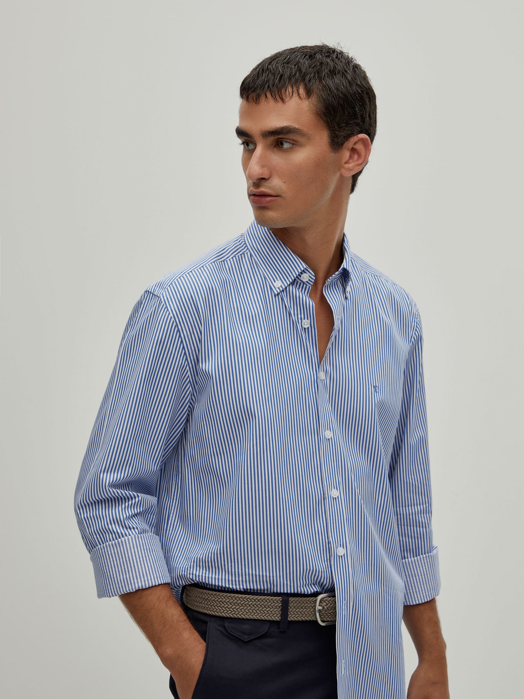 Camisa de riscas regular fit