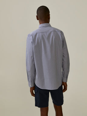 Camisa de riscas regular fit em algodão