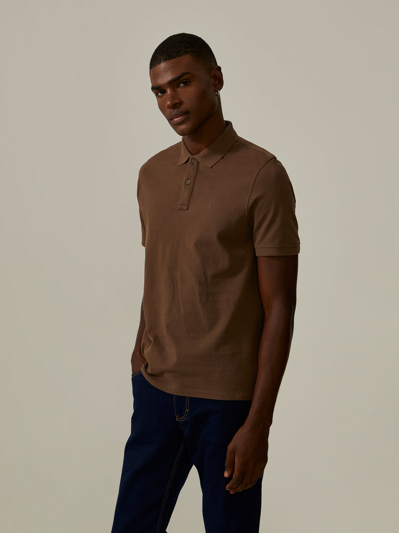 Polo piqué regular fit de algodão