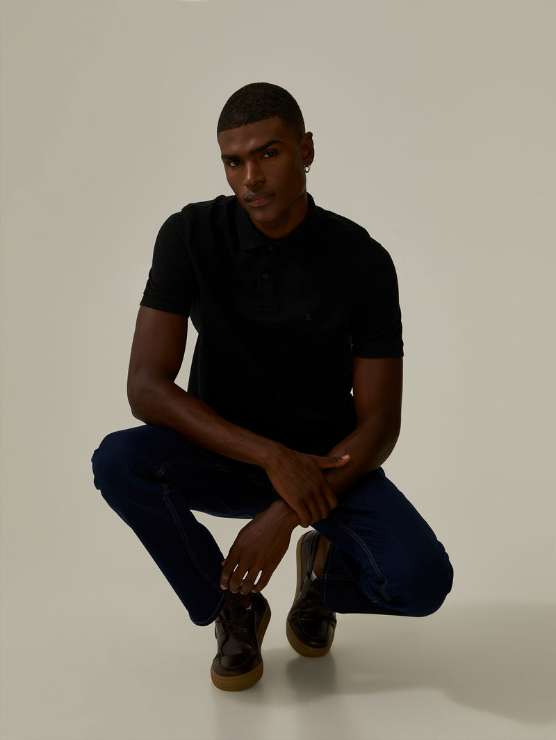 Polo piqué regular fit de algodão