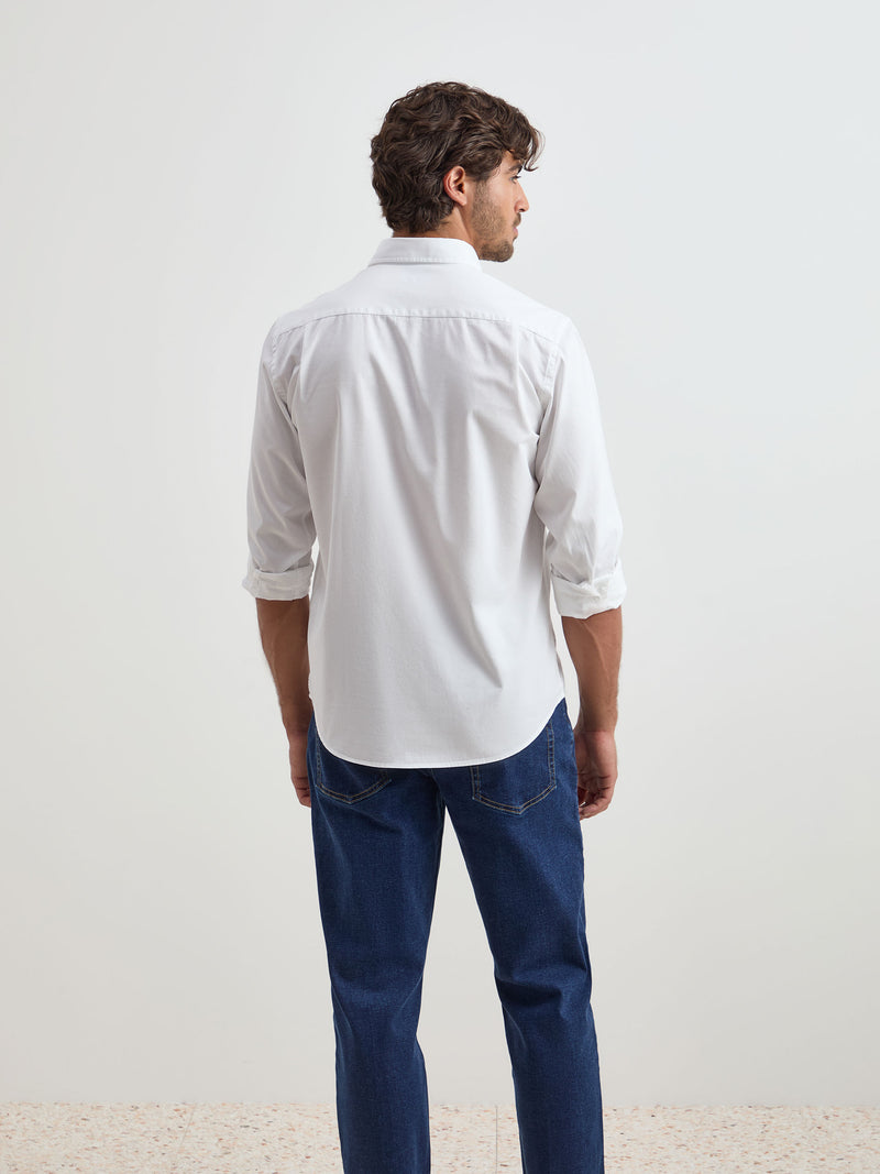 Camisa lisa regular fit de algodão