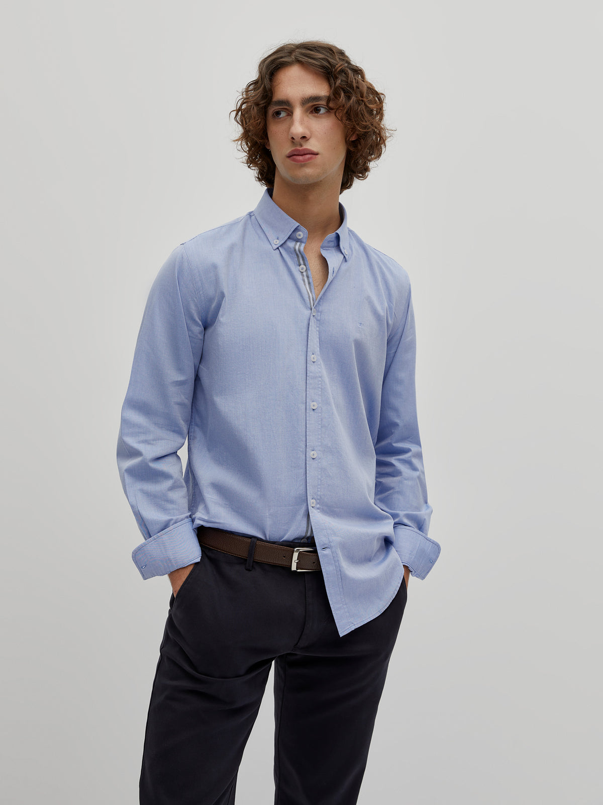 Camisa slim fit em algodao