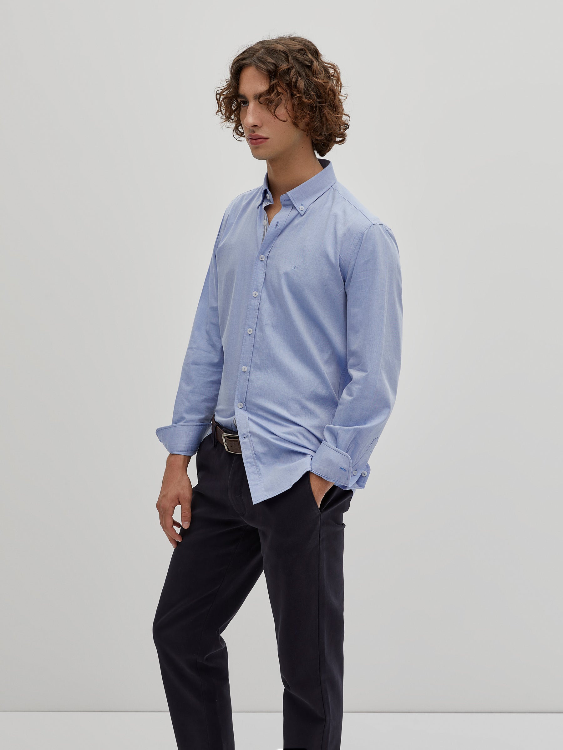 Camisa slim fit em algodao