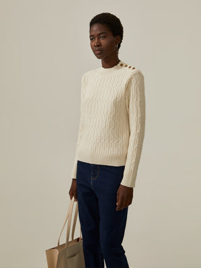 Camisola tricotada com lã merino e algodão orgânico