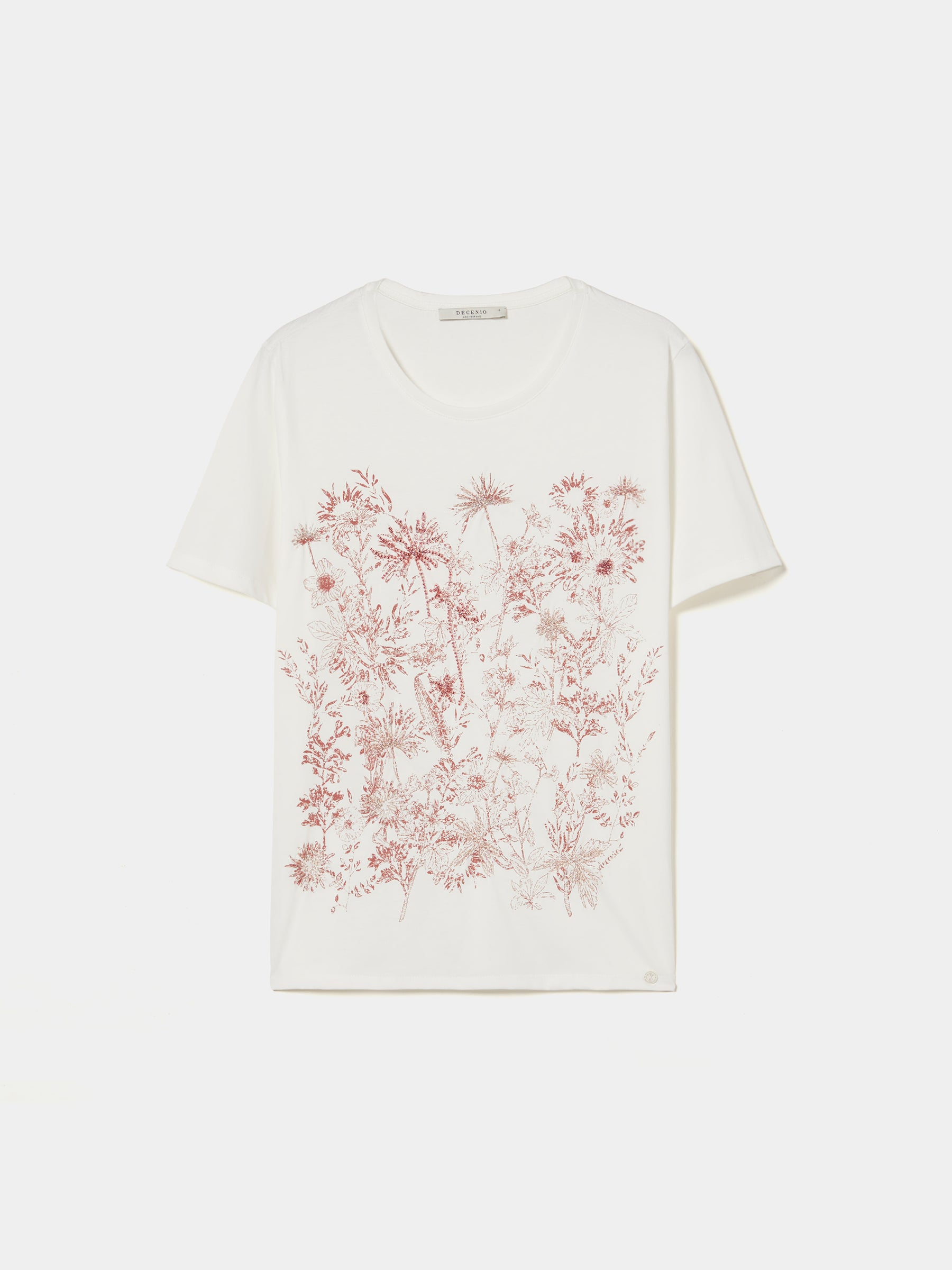 T-shirt algodão com estampado floral