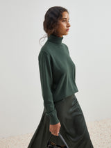 Camisola gola alta em lã e algodão