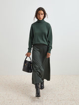 Camisola gola alta em lã e algodão