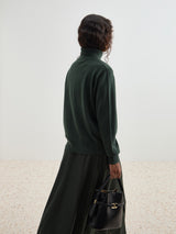 Camisola gola alta em lã e algodão