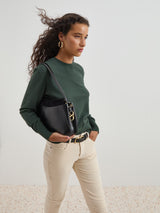 Camisola de malha em lã e algodão