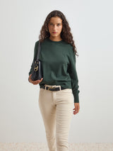 Camisola de malha em lã e algodão