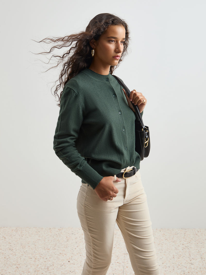 Casaco malha em lã e algodão