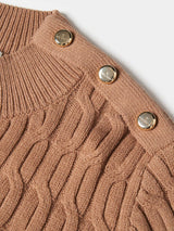 Camisola malha entrançada com botões