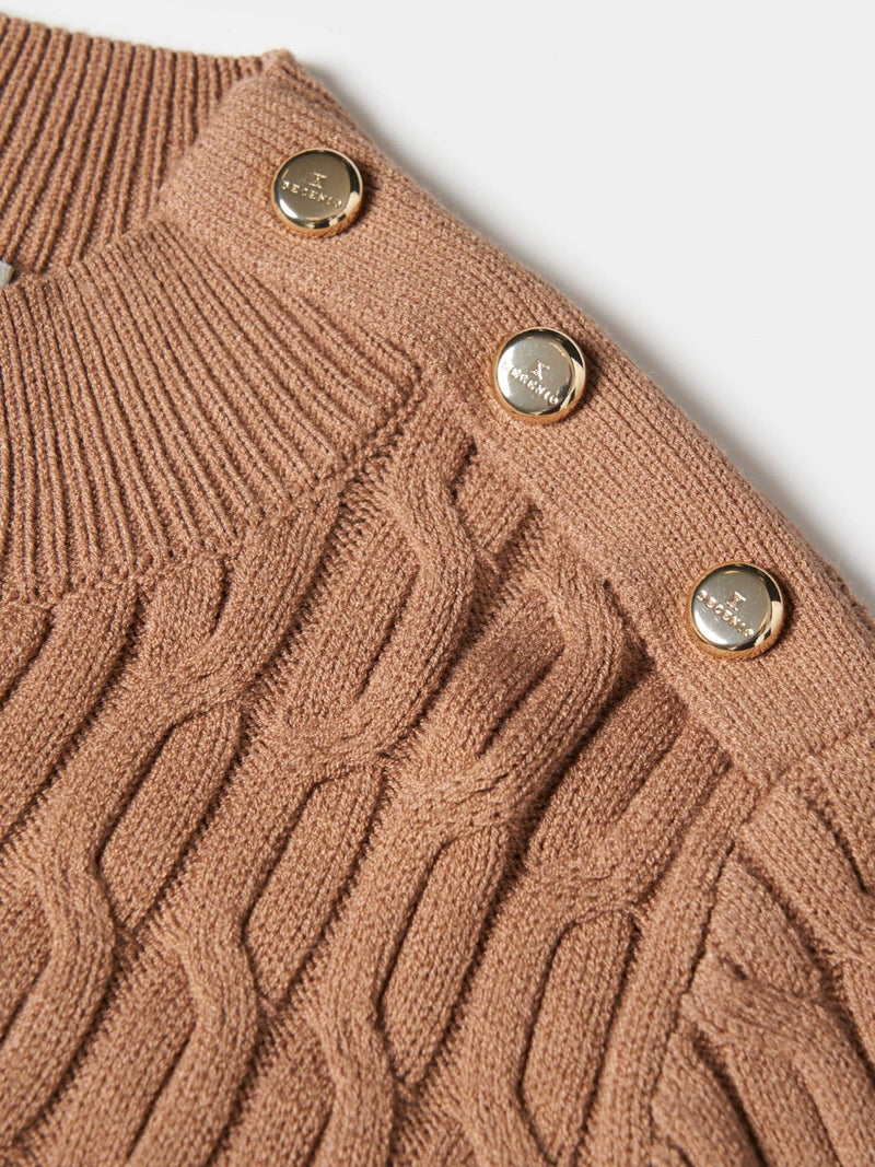 Camisola malha entrançada com botões