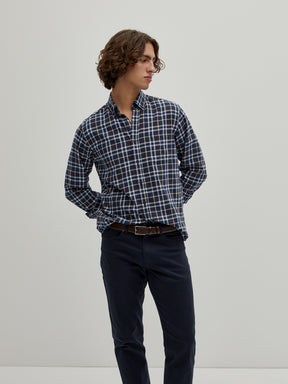 Camisa regular fit com padrão xadrez