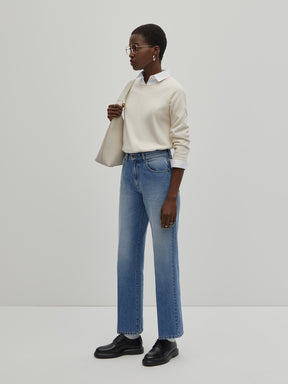 Calças denim wide leg