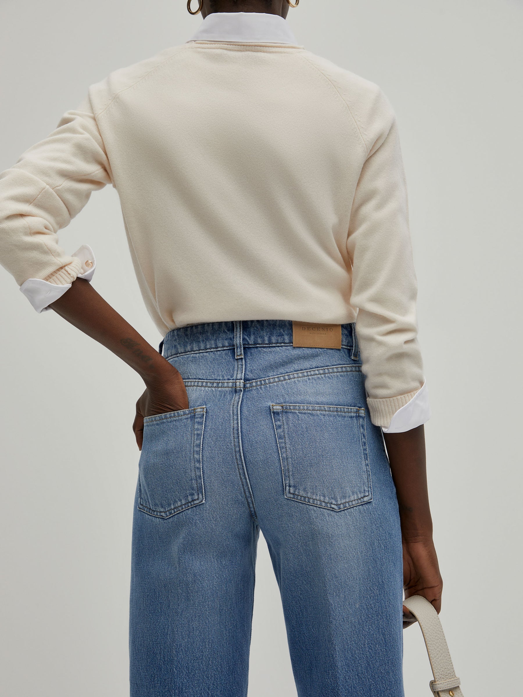 Calças denim wide leg