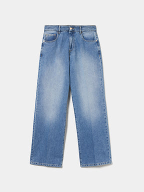 Calças denim wide leg