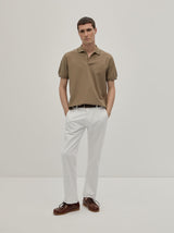 Polo piqué regular fit com risca