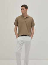 Polo piqué regular fit com risca