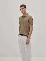 Polo piqué regular fit com risca