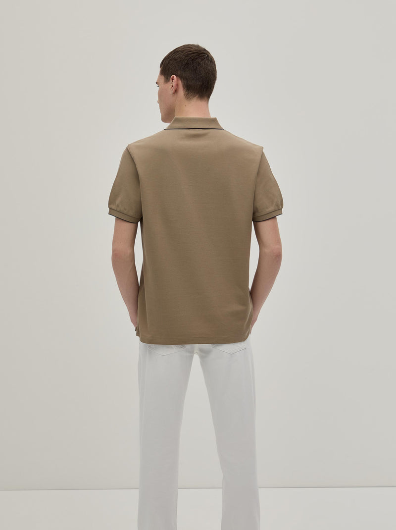 Polo piqué regular fit com risca
