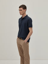 Polo piqué regular fit com risca