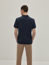 Polo piqué regular fit com risca