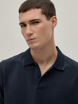 Polo piqué regular fit com risca