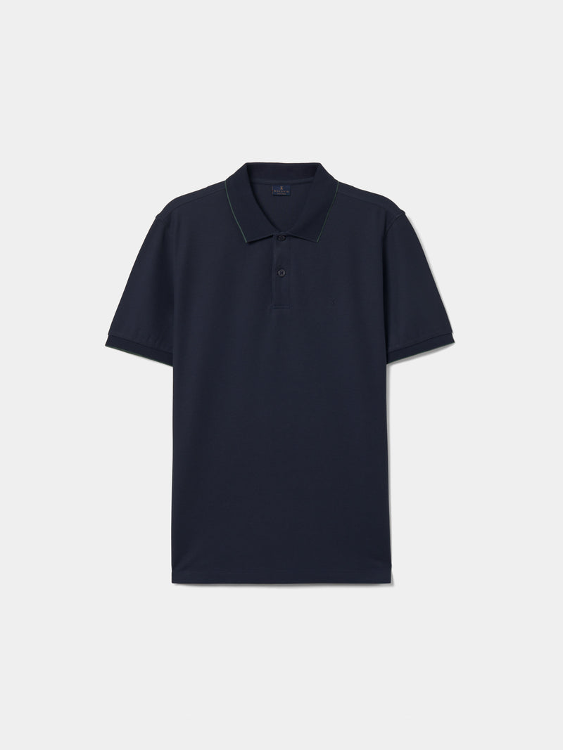 Polo piqué regular fit com risca
