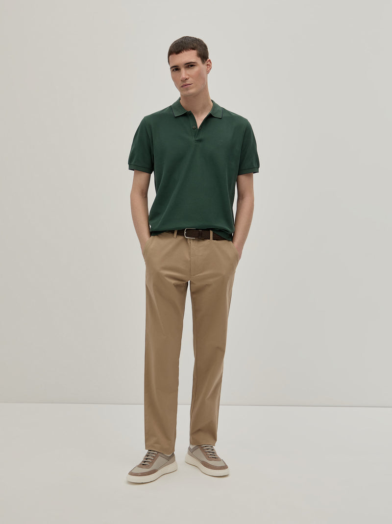 Polo piqué regular fit com risca