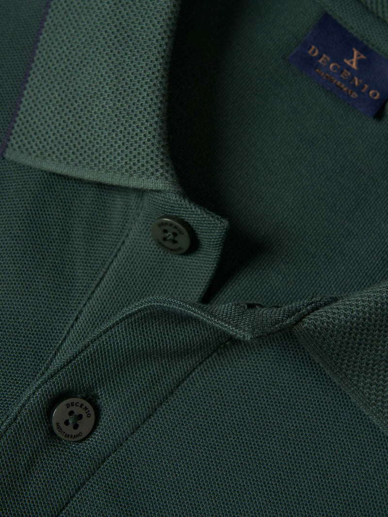 Polo piqué regular fit com risca