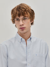 Camisa oxford regular fit às riscas