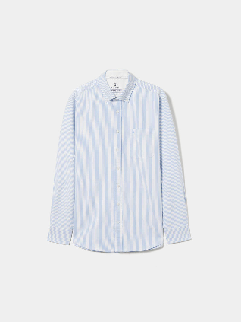 Camisa oxford regular fit às riscas