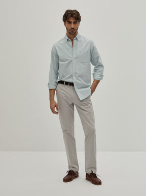 Camisa oxford regular fit às riscas