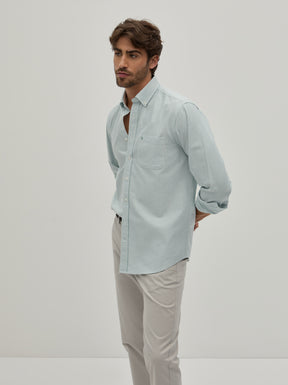 Camisa oxford regular fit às riscas