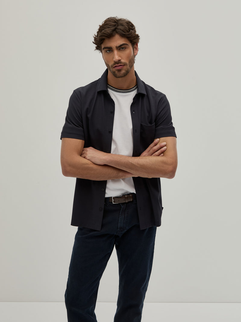 Camisa manga curta em malha piqué