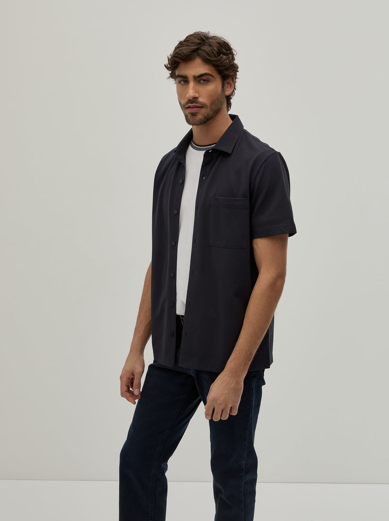 Camisa manga curta em malha piqué