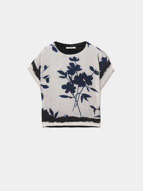 T-shirt fluida padrão floral