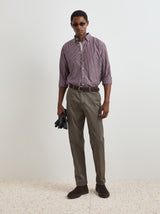 Camisa regular fit às riscas em popelina