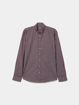 Camisa regular fit às riscas em popelina