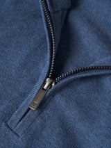 Camisola de algodão e caxemira com fecho