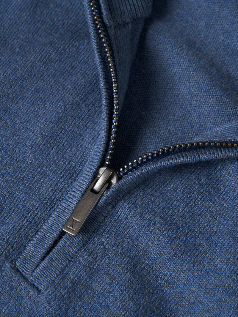 Camisola de algodão e caxemira com fecho