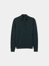 Camisola de algodão e caxemira com fecho