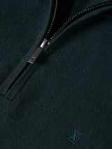 Camisola de algodão e caxemira com fecho