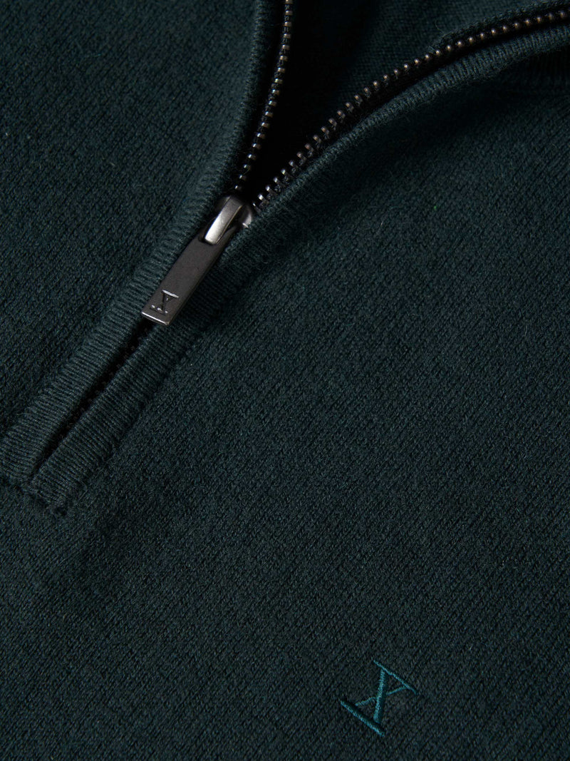 Camisola de algodão e caxemira com fecho