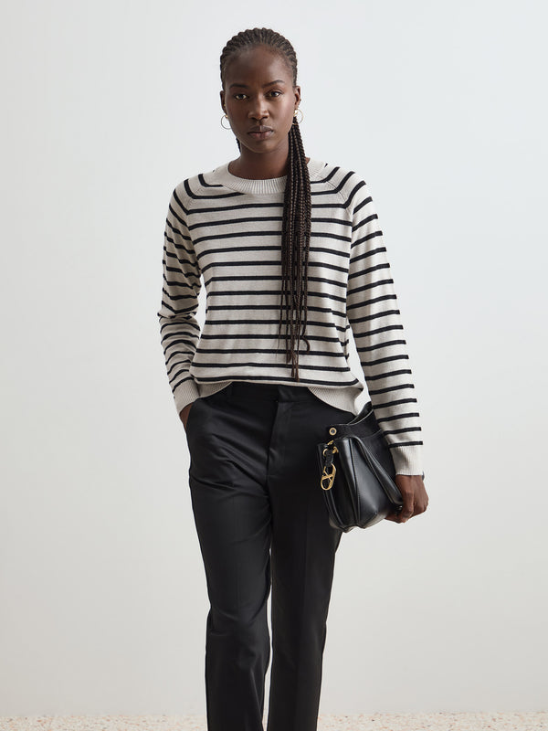 Camisola de malha às riscas