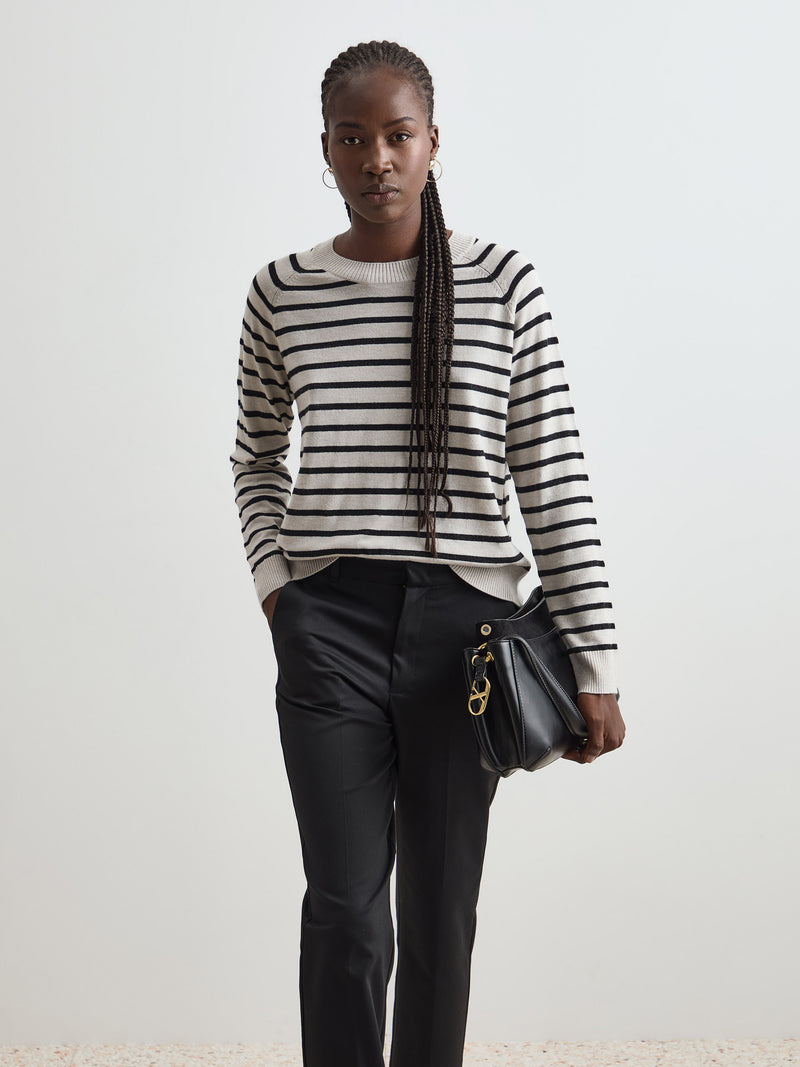 Camisola de malha às riscas