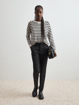 Camisola de malha às riscas