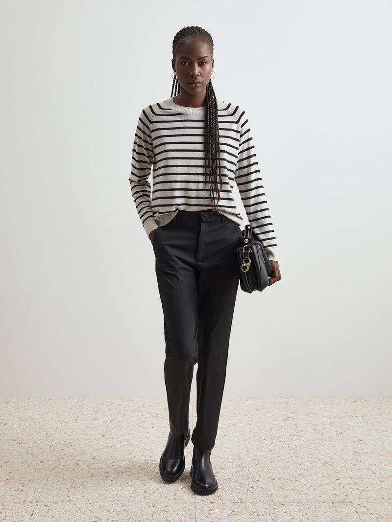 Camisola de malha às riscas