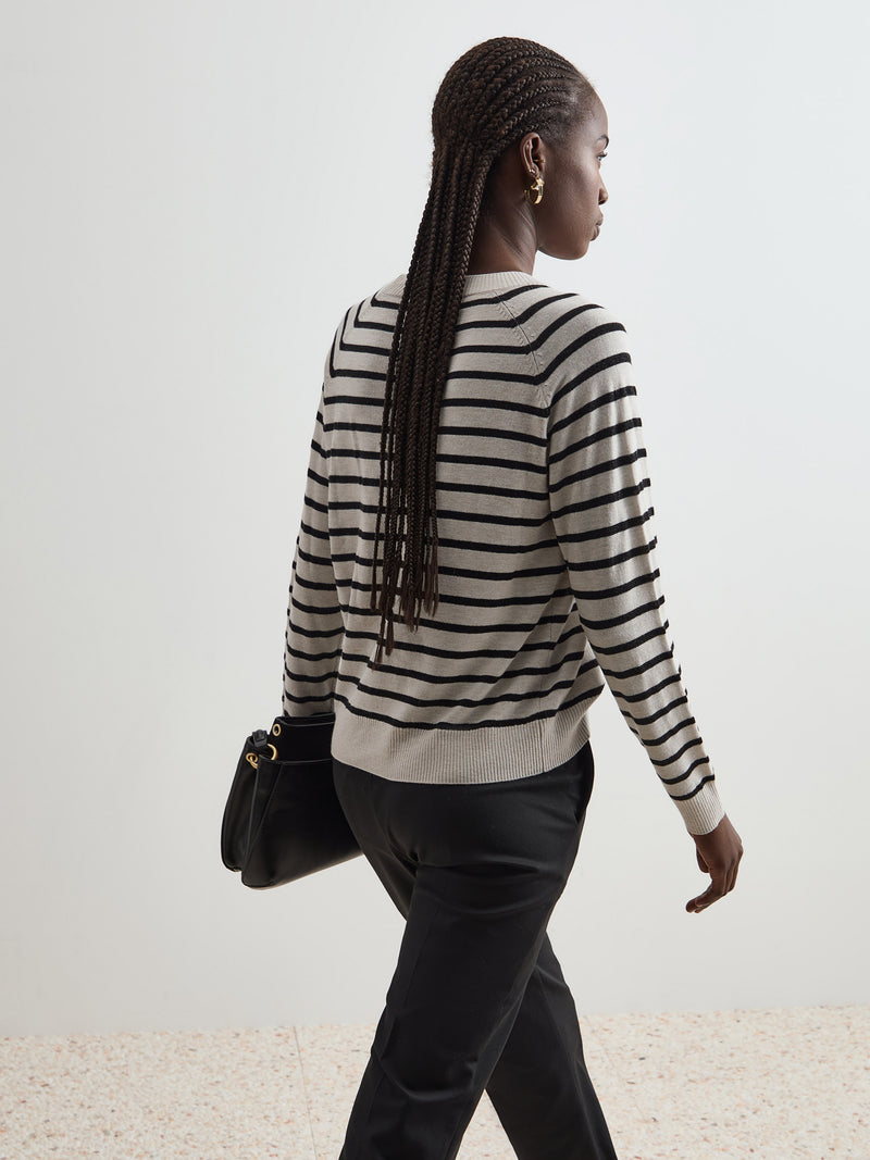 Camisola de malha às riscas